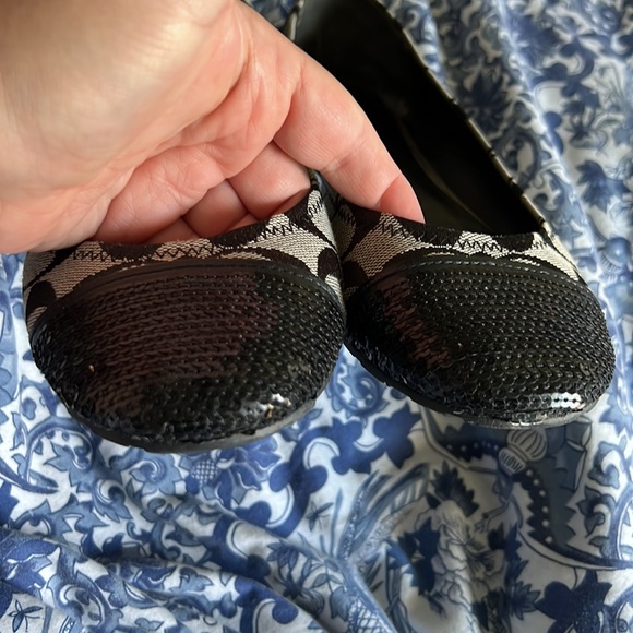Coach Black/gray sequin toe flats - Picture 2 of 8